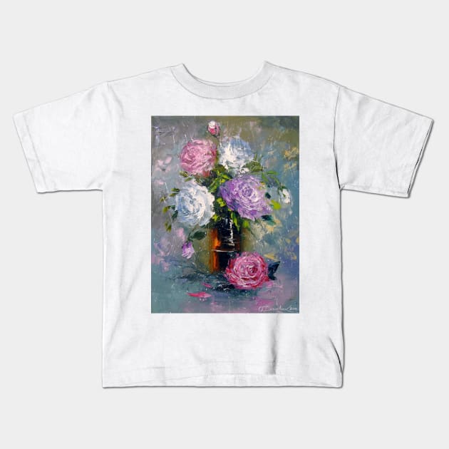 A bouquet of roses Kids T-Shirt by OLHADARCHUKART